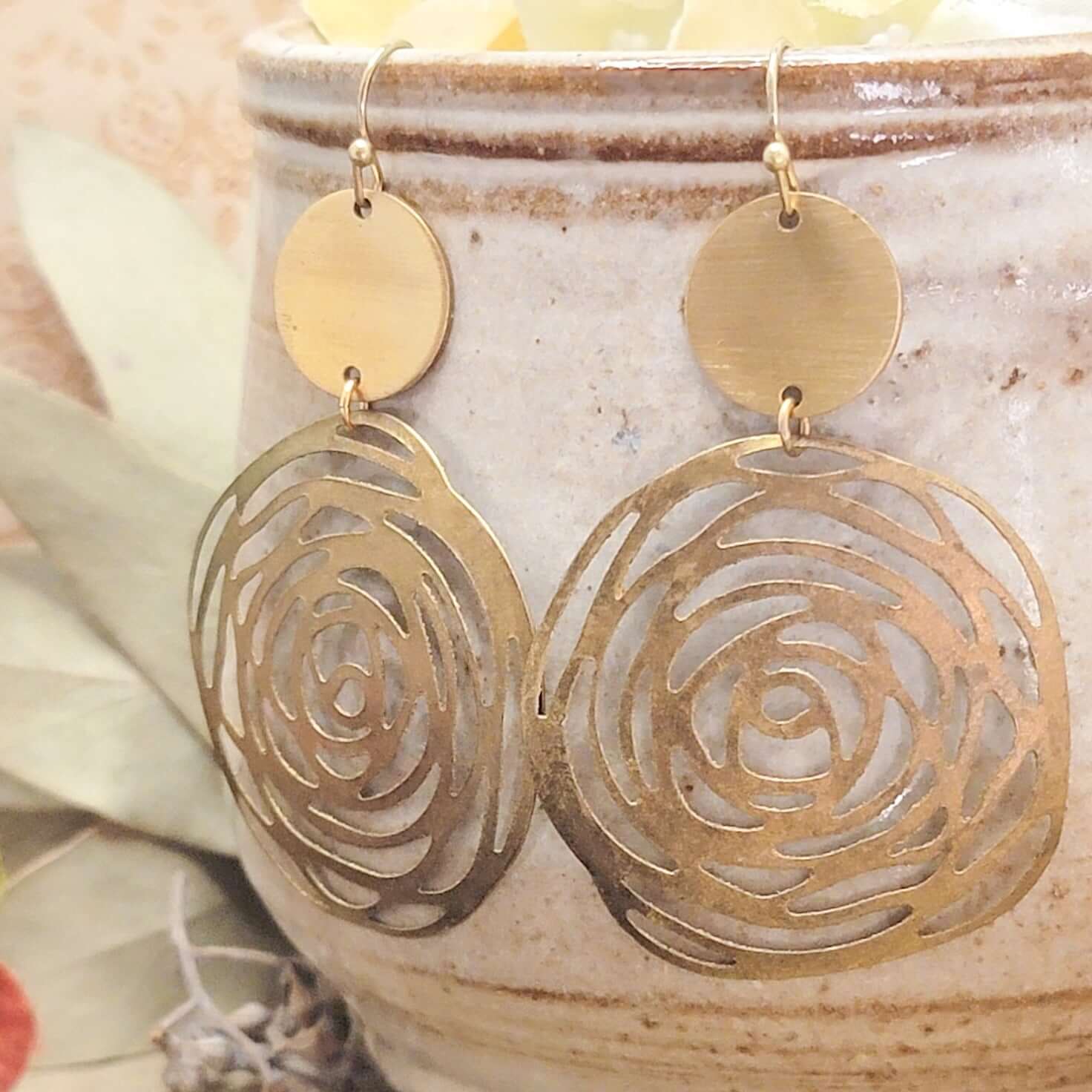 Matte Gold Swirl Earrings - Nicki Lynn Jewelry