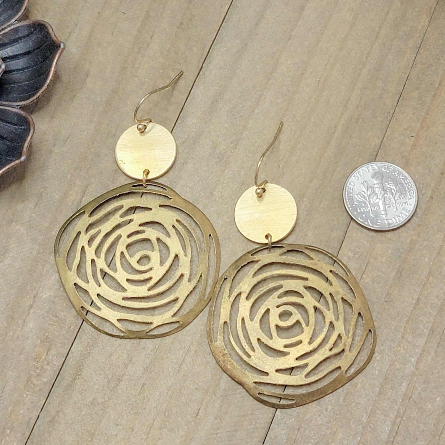 Matte Gold Swirl Earrings - Nicki Lynn Jewelry