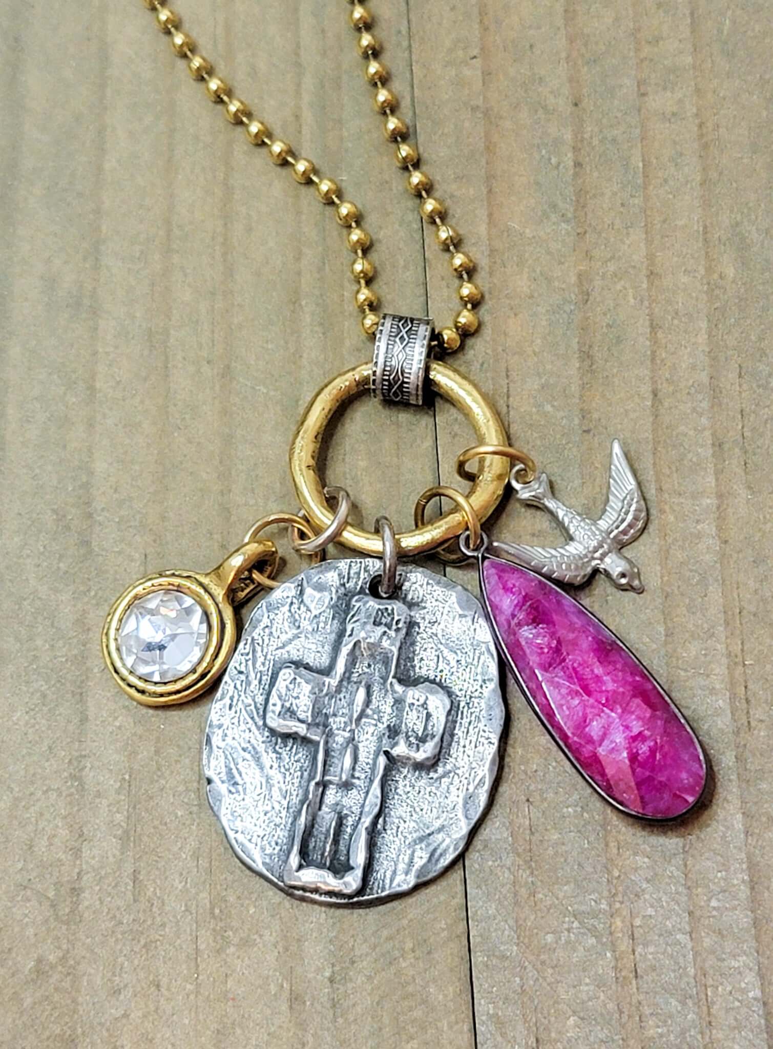 More Precious Than Rubies Mixed Metal Necklace-Proverbs 3:15-17, Nicki Lynn Jewelry 