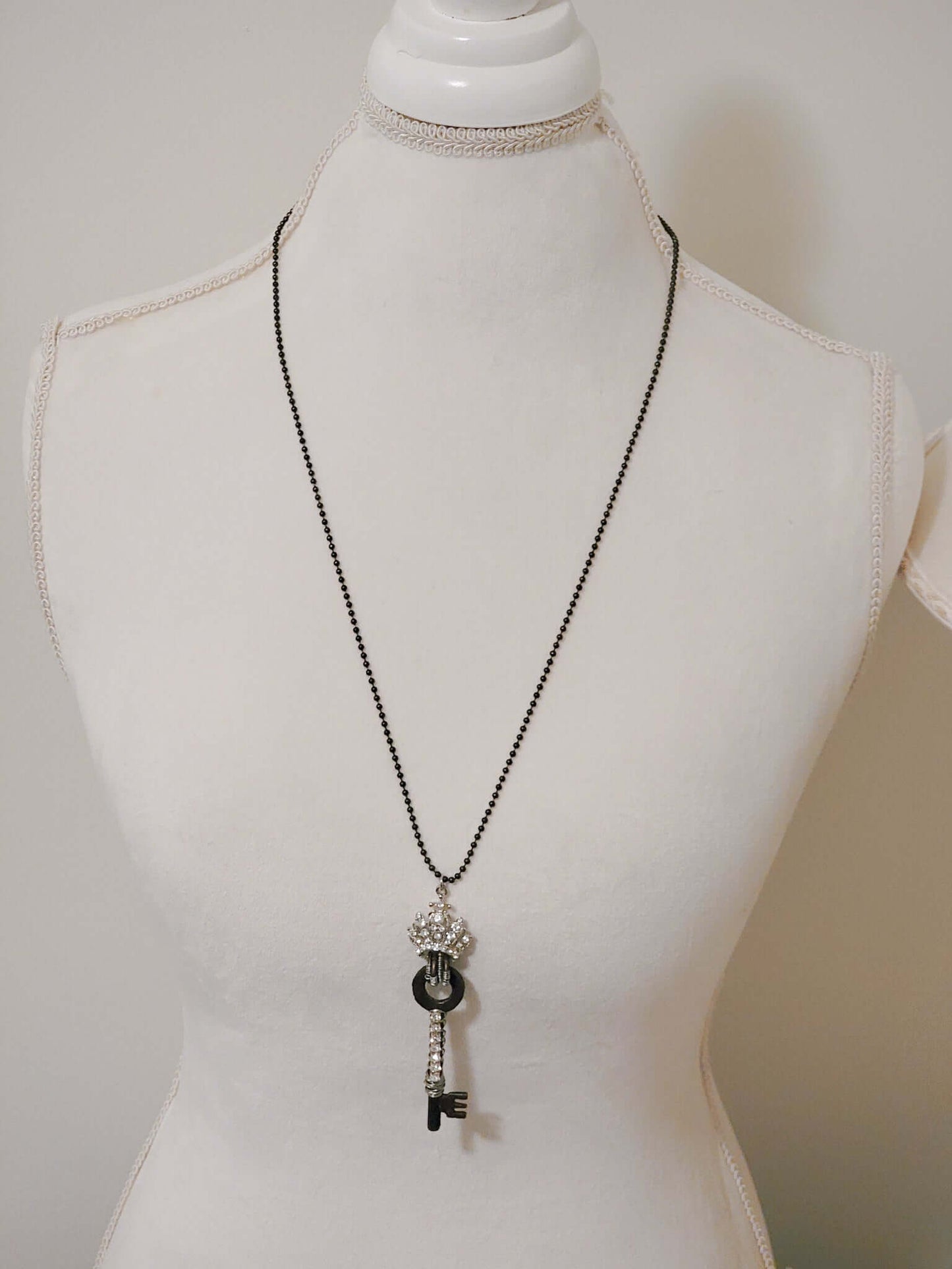 Vintage Glam Skeleton Key Assemblage Necklace, Nicki Lynn Jewelry 