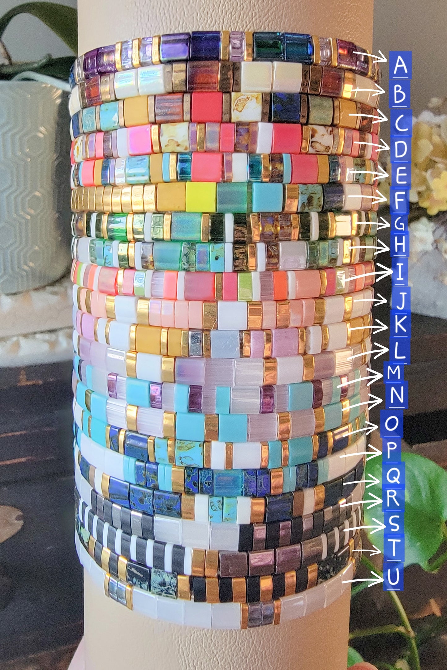Colorful Glass Tile Beaded Bracelet, Nicki Lynn Jewelry 