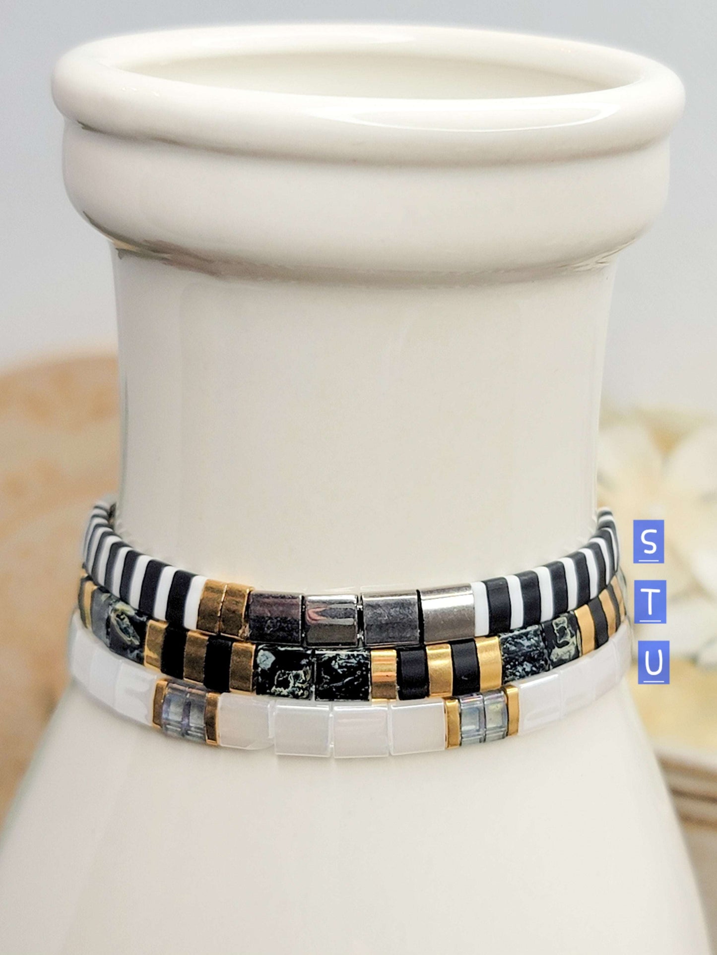 Colorful Glass Tila Tile Beaded Bracelet