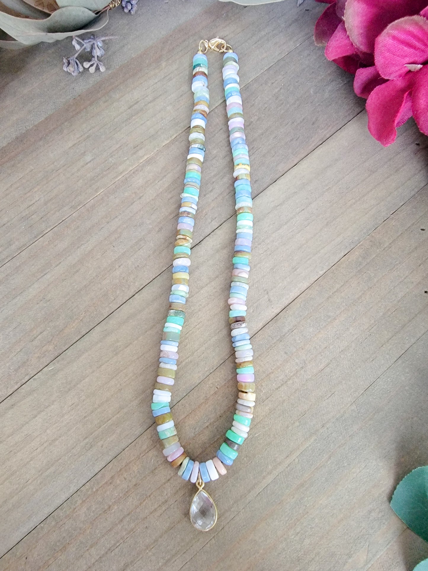 Pastel Opal Gemstone Necklace, Nicki Lynn Jewelry 