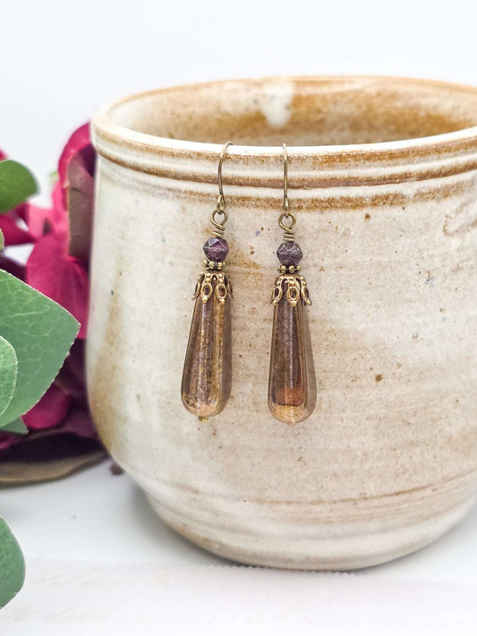 Vintage Style Dangles with Czech Glass Beads, Nicki Lynn Jewelry 