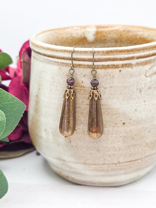 Vintage Style Dangles with Czech Glass Beads, Nicki Lynn Jewelry 