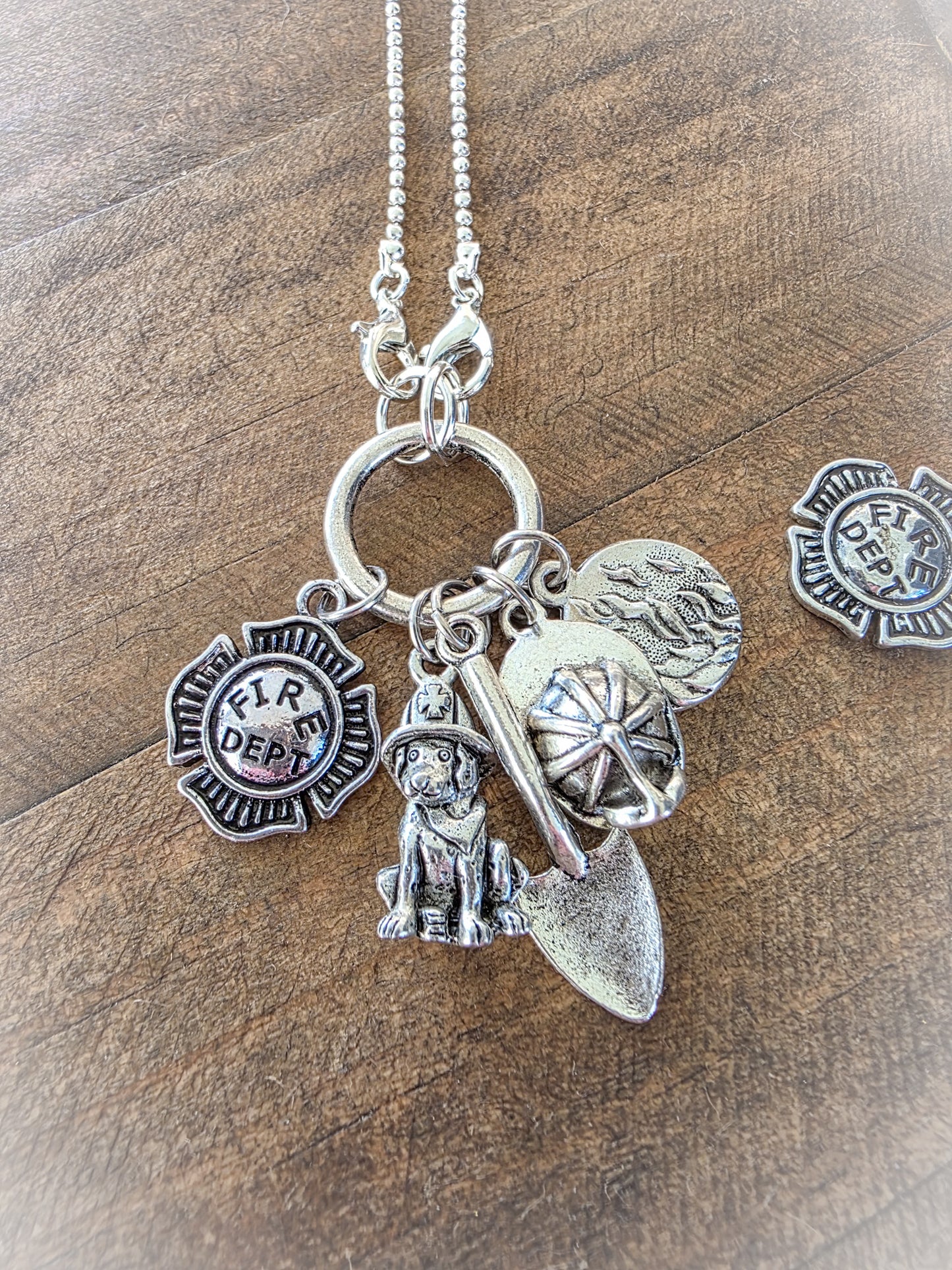 Firefighter Rear View Mirror Accessory/ Keychain, Nicki Lynn Jewelry 