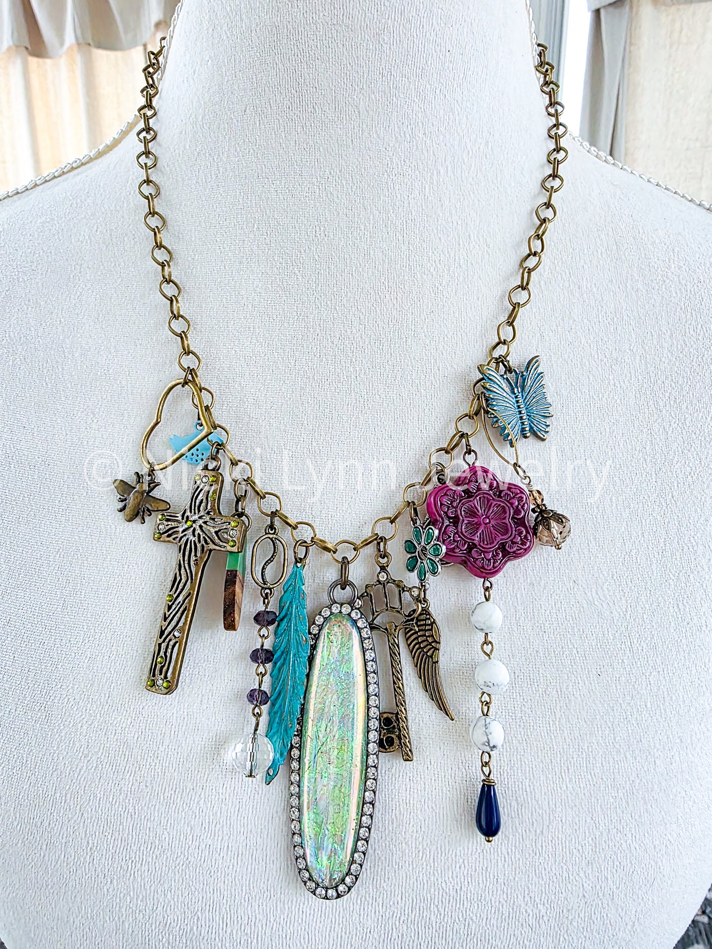Gypsy Junk Chunky Statement Necklace, Nicki Lynn Jewelry 