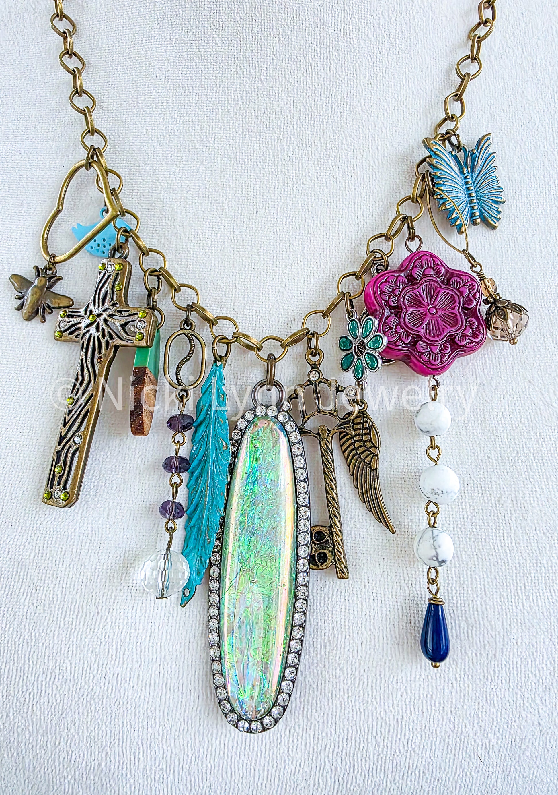 Gypsy Junk Chunky Statement Necklace, Nicki Lynn Jewelry 