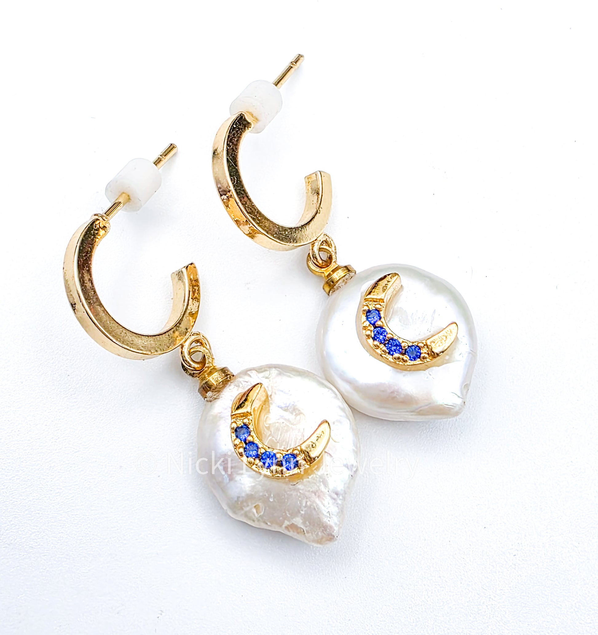 Moonlit Baroque Pearl Huggie Earrings, Nicki Lynn Jewelry 