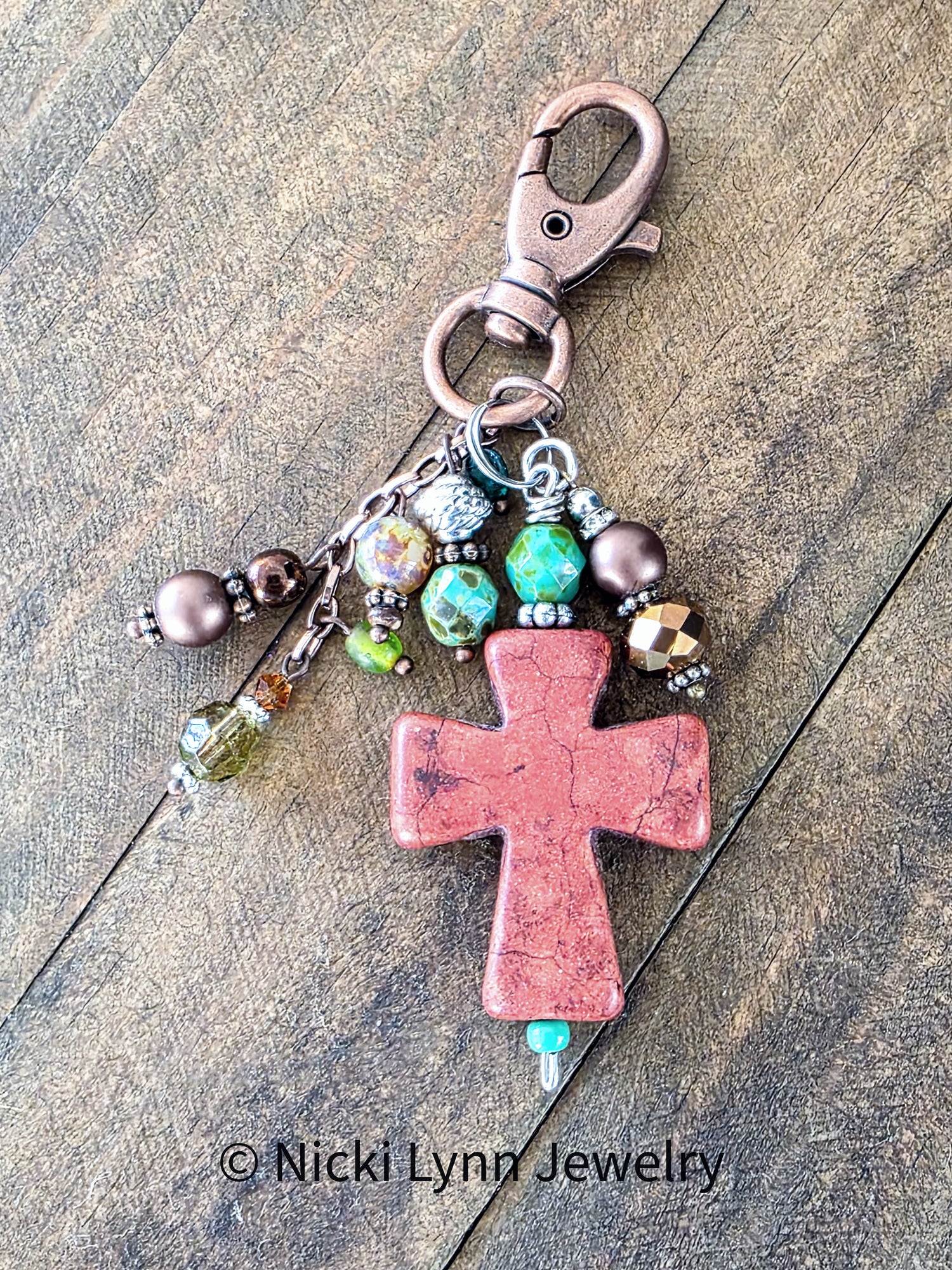 Large Cross Bag Charm, Nicki Lynn Jewelry 