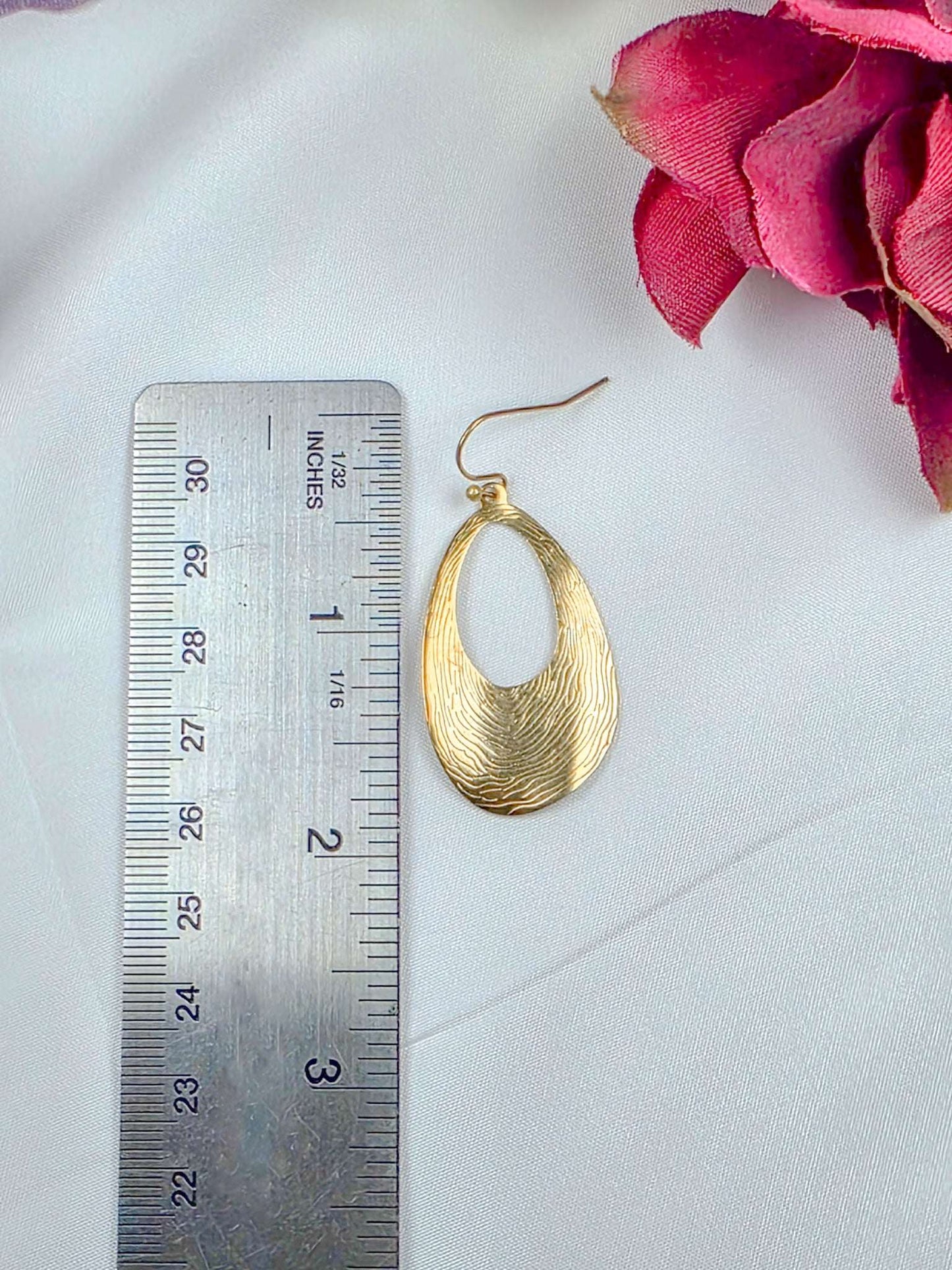 Textured Gold Teardrop Statement Earrings, Nicki Lynn Jewelry 