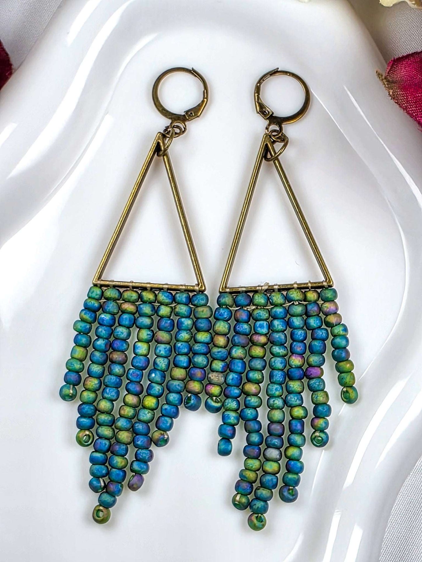 Beaded Fringe Earrings, Nicki Lynn Jewelry 