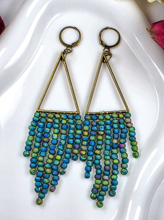 Beaded Fringe Earrings, Nicki Lynn Jewelry 
