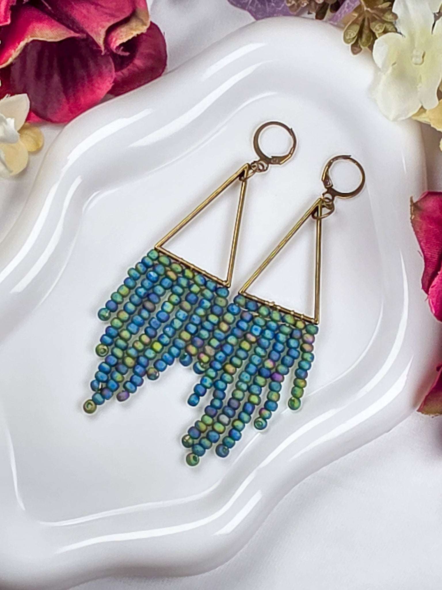Beaded Fringe Earrings, Nicki Lynn Jewelry 