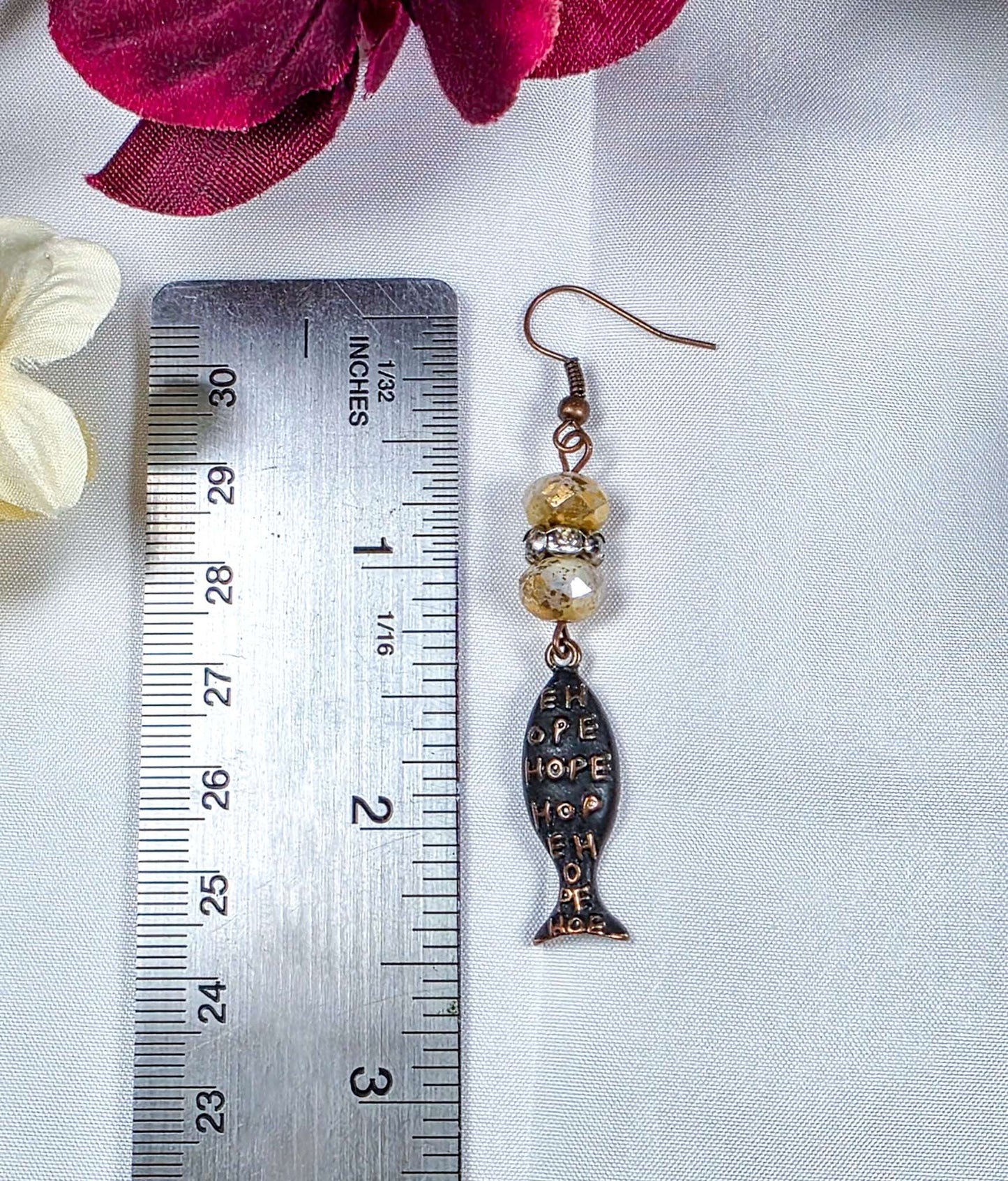 Rustic Hope Fish Earrings, Nicki Lynn Jewelry 