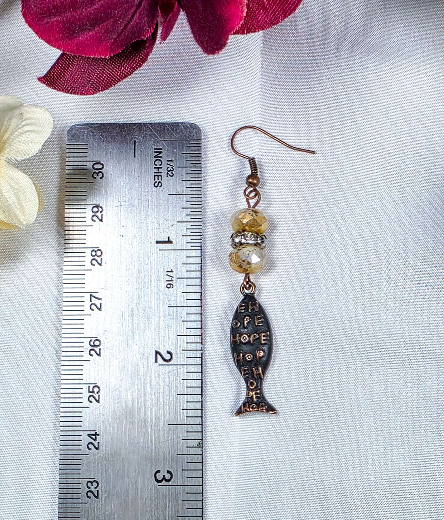 Rustic Hope Fish Earrings, Nicki Lynn Jewelry 