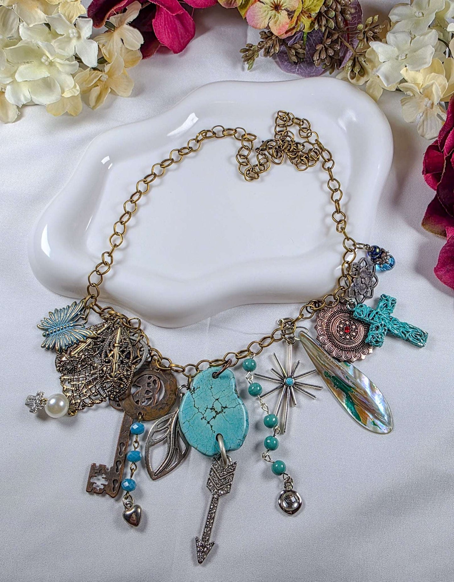 Gypsy Junk Chunky Statement Necklace, Nicki Lynn Jewelry 