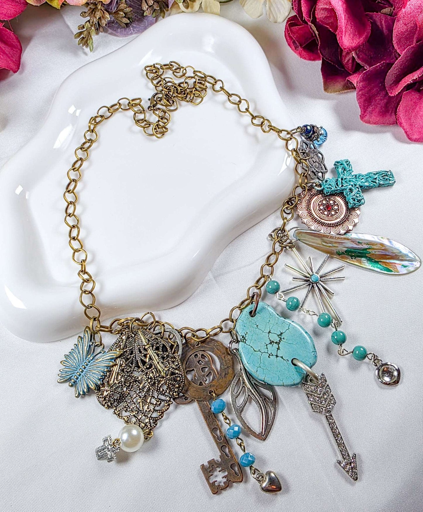 Gypsy Junk Chunky Statement Necklace, Nicki Lynn Jewelry 