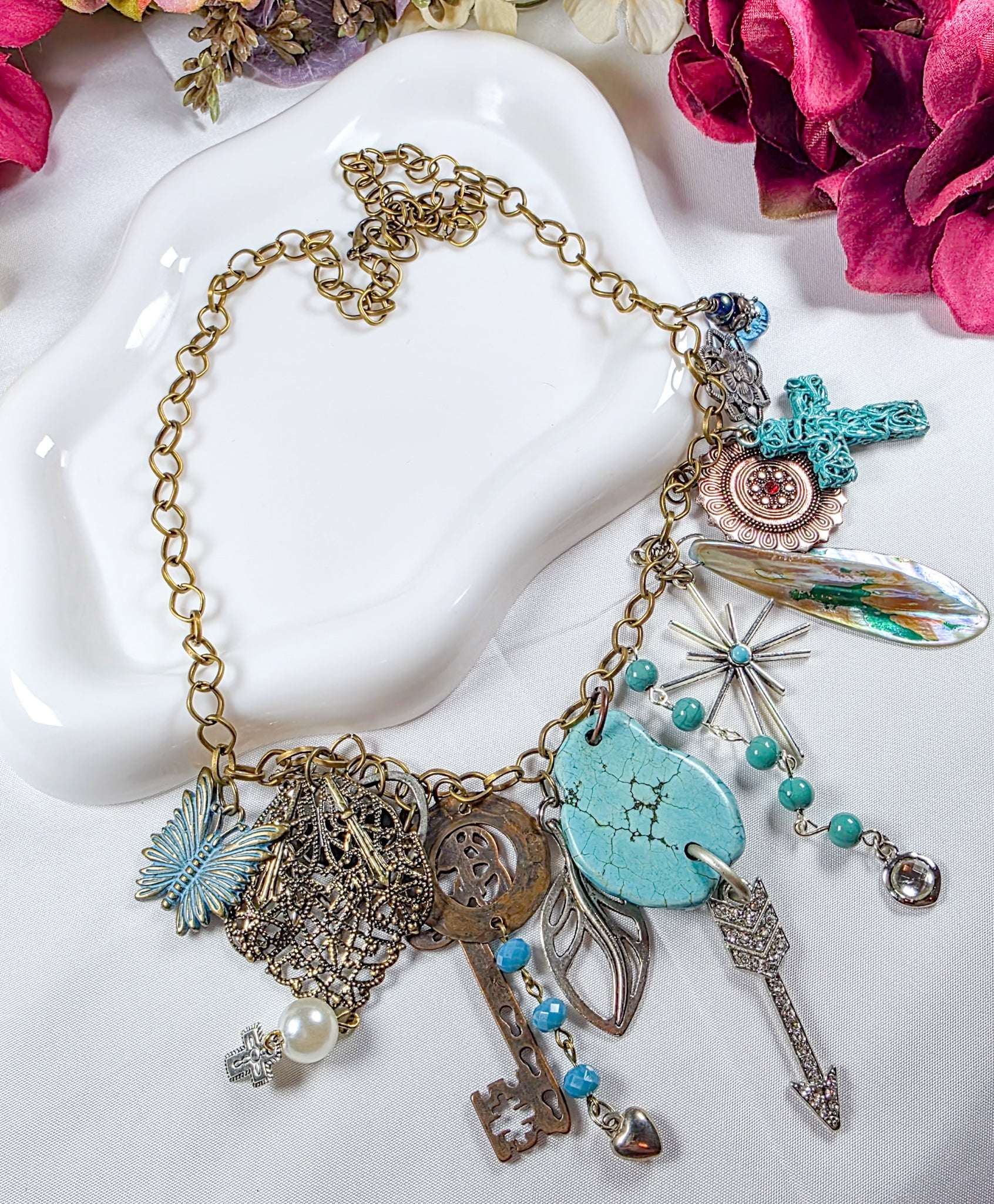 Gypsy Junk Chunky Statement Necklace, Nicki Lynn Jewelry 