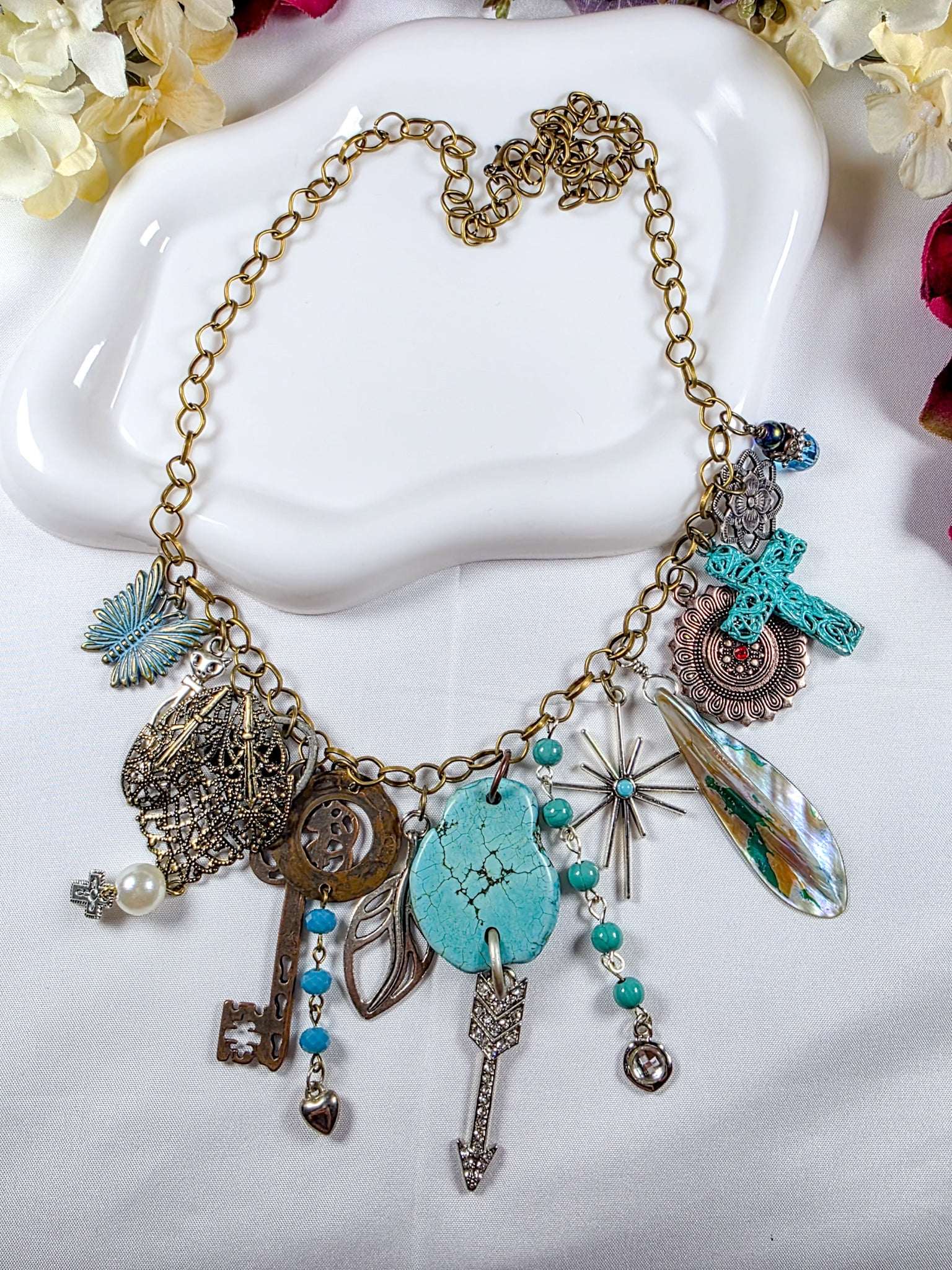 Gypsy Junk Chunky Statement Necklace, Nicki Lynn Jewelry 