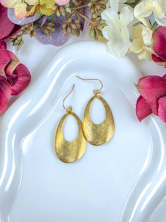 Textured Gold Teardrop Statement Earrings, Nicki Lynn Jewelry 