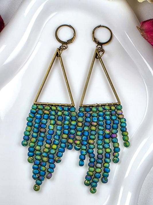 Beaded Fringe Earrings, Nicki Lynn Jewelry 