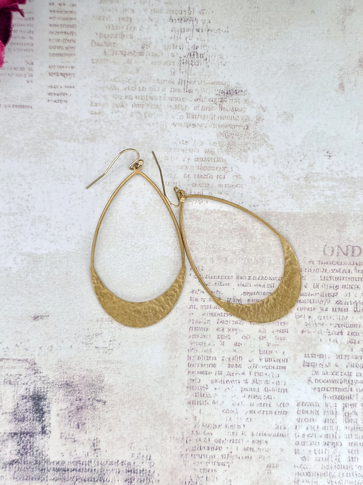 Hammered Brass Hoop Earrings, Nicki Lynn Jewelry