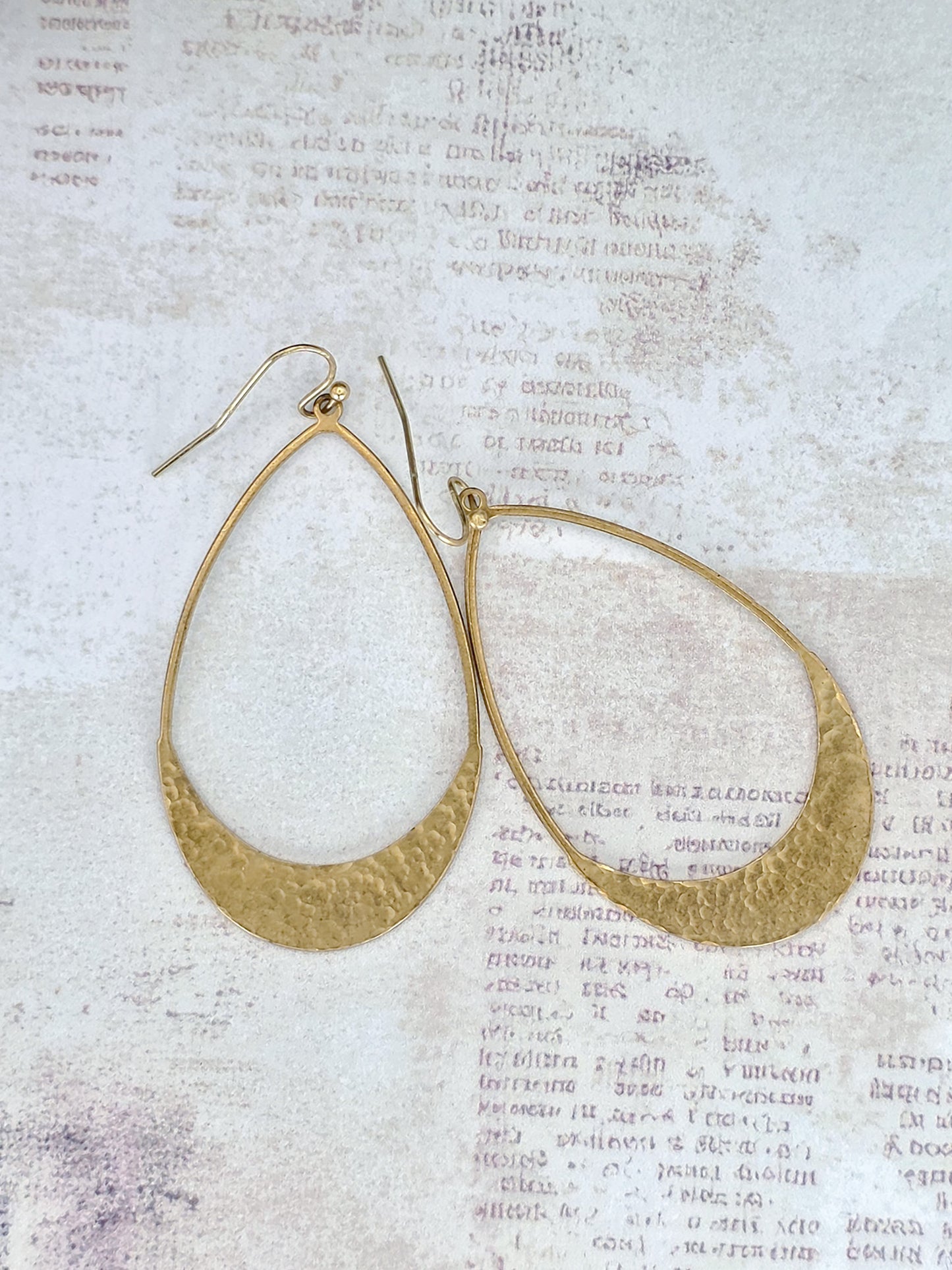 Hammered Brass Hoop Earrings, Nicki Lynn Jewelry