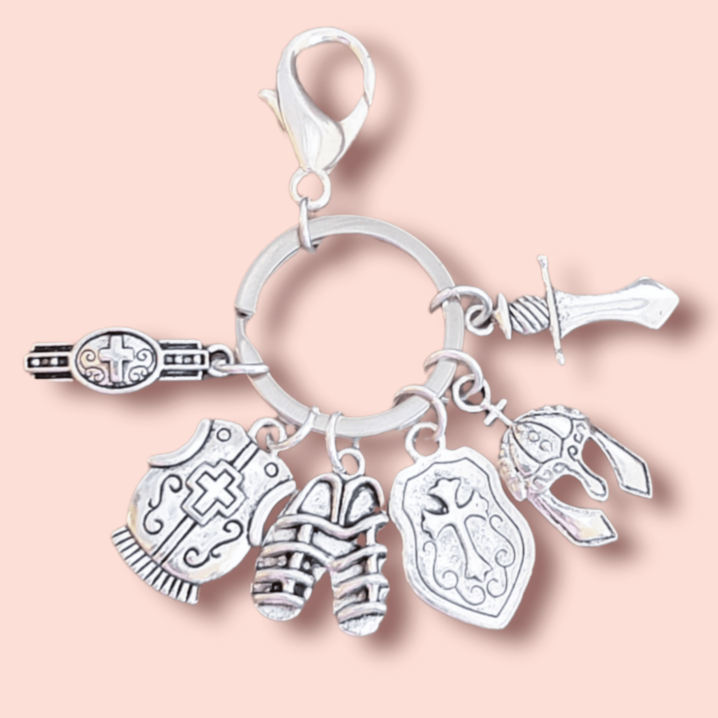 Armor of God Charm Keychain-Ephesians 6:10-20, Nicki Lynn Jewelry