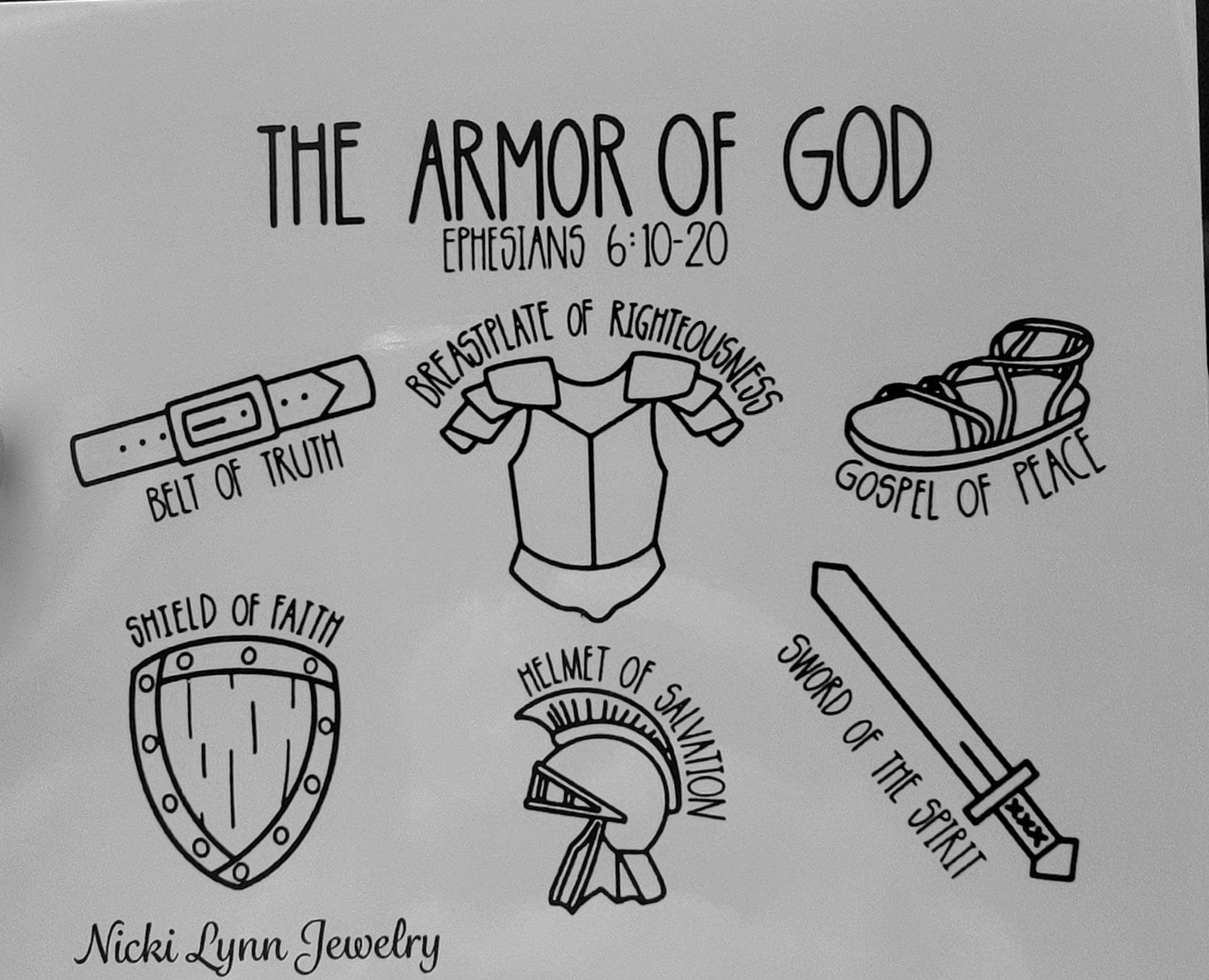 Armor of God Charm Keychain-Ephesians 6:10-20, Nicki Lynn Jewelry 