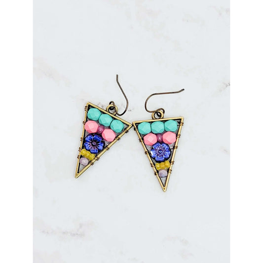 Beaded Triangle Earrings - Nicki Lynn Jewelry