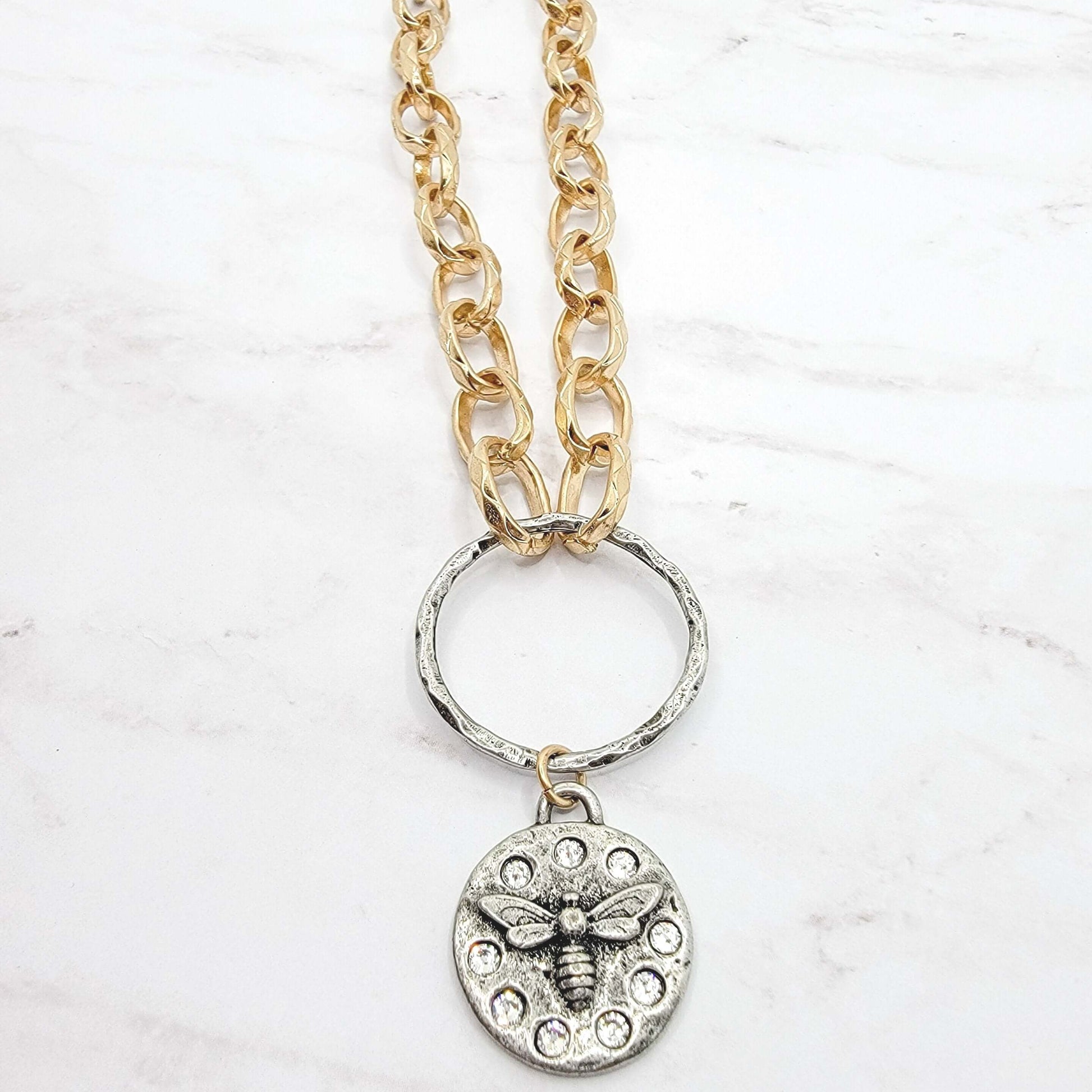 Chunky Mixed Metal Bee Choker - Nicki Lynn Jewelry