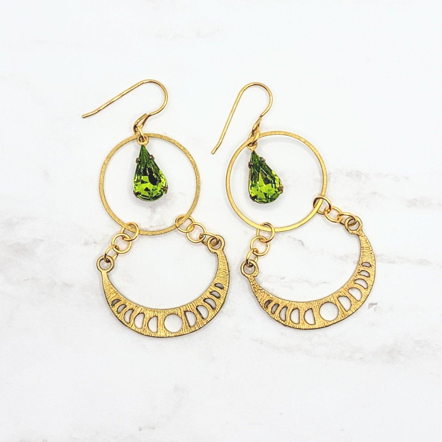 Gold Bohemian Moon Phase Earrings - Nicki Lynn Jewelry