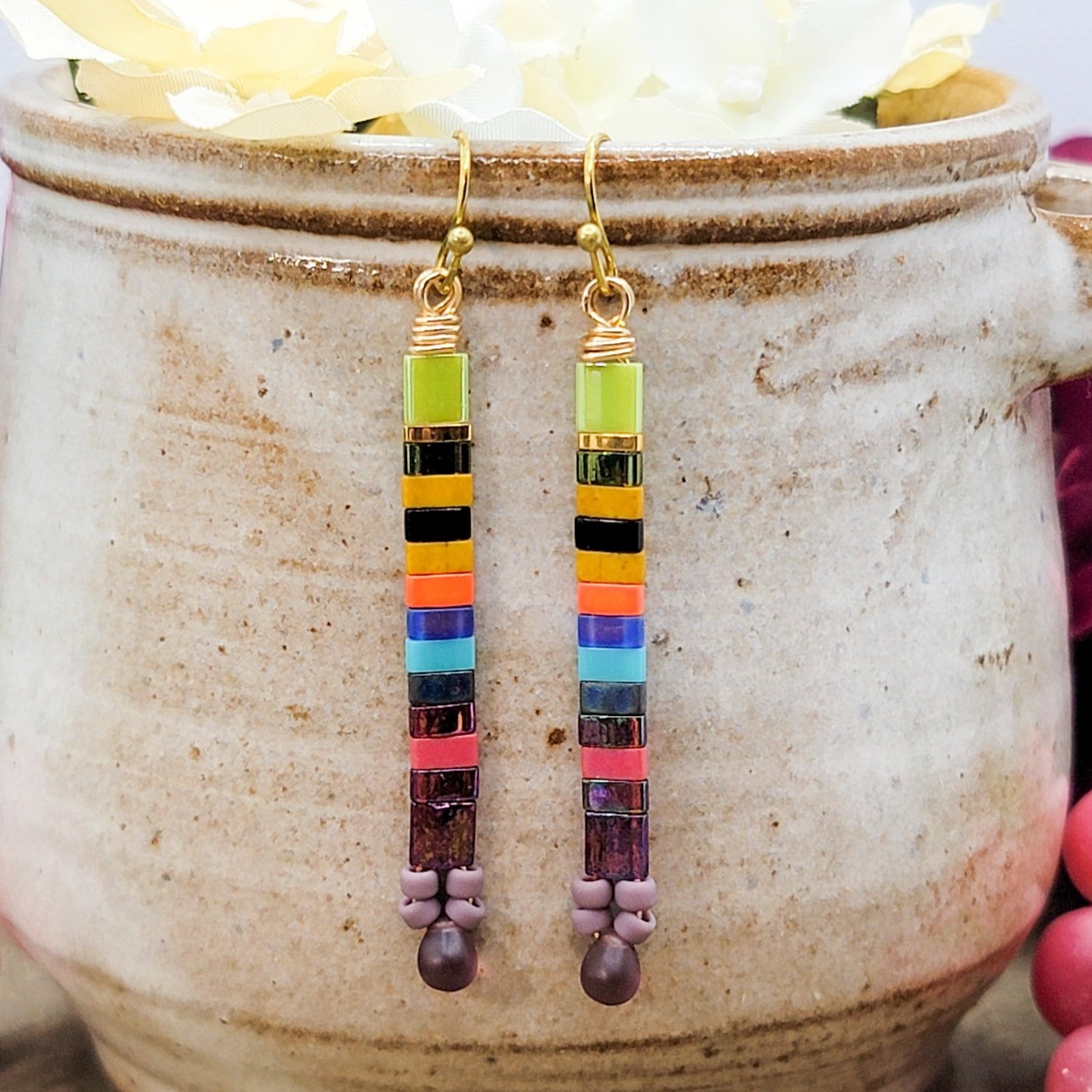 Tila Multi Colored Tile Earrings - Nicki Lynn Jewelry