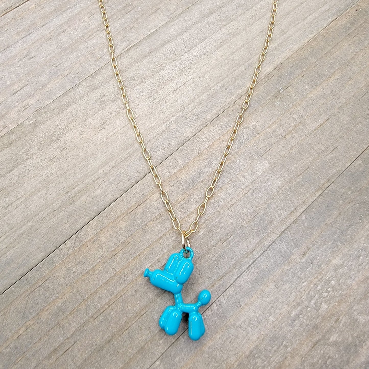 Blue Balloon Dog Necklace - Nicki Lynn Jewelry