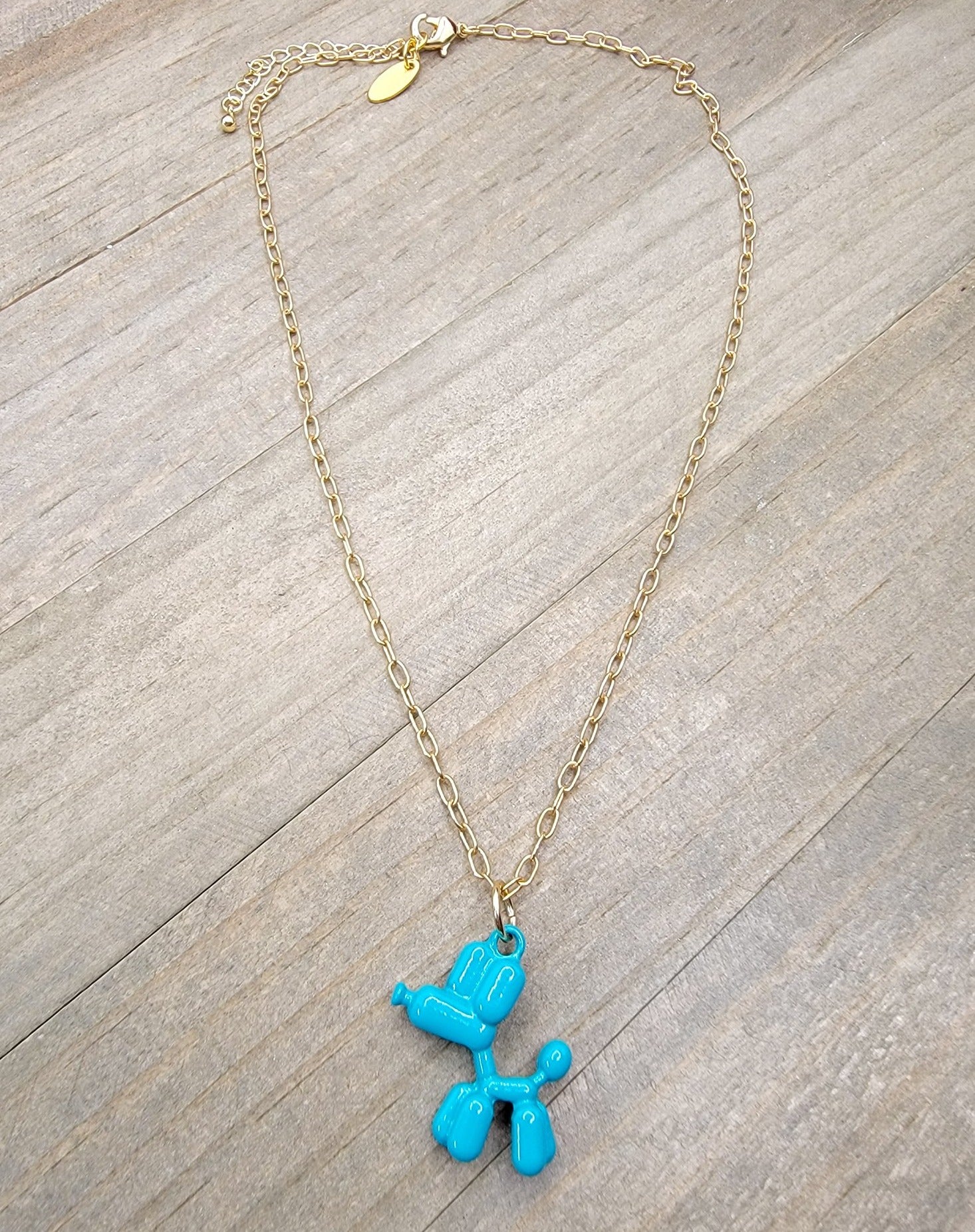 Blue Balloon Dog Necklace - Nicki Lynn Jewelry