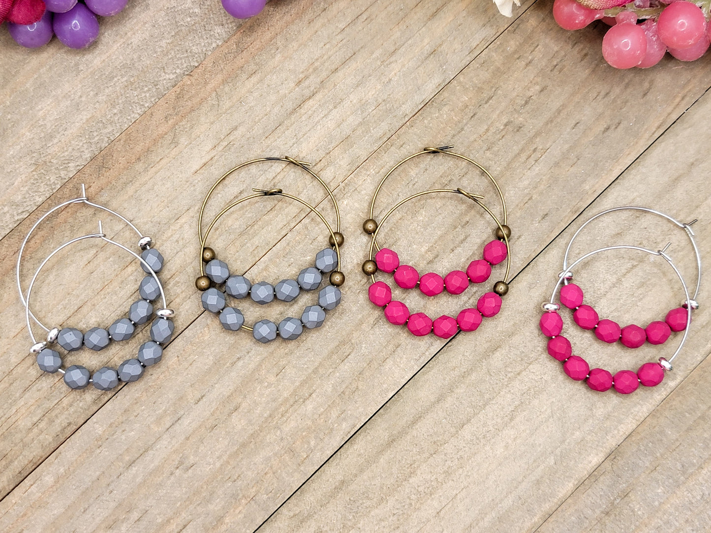 Vibrant Beaded Hoop Earrings - Nicki Lynn Jewelry