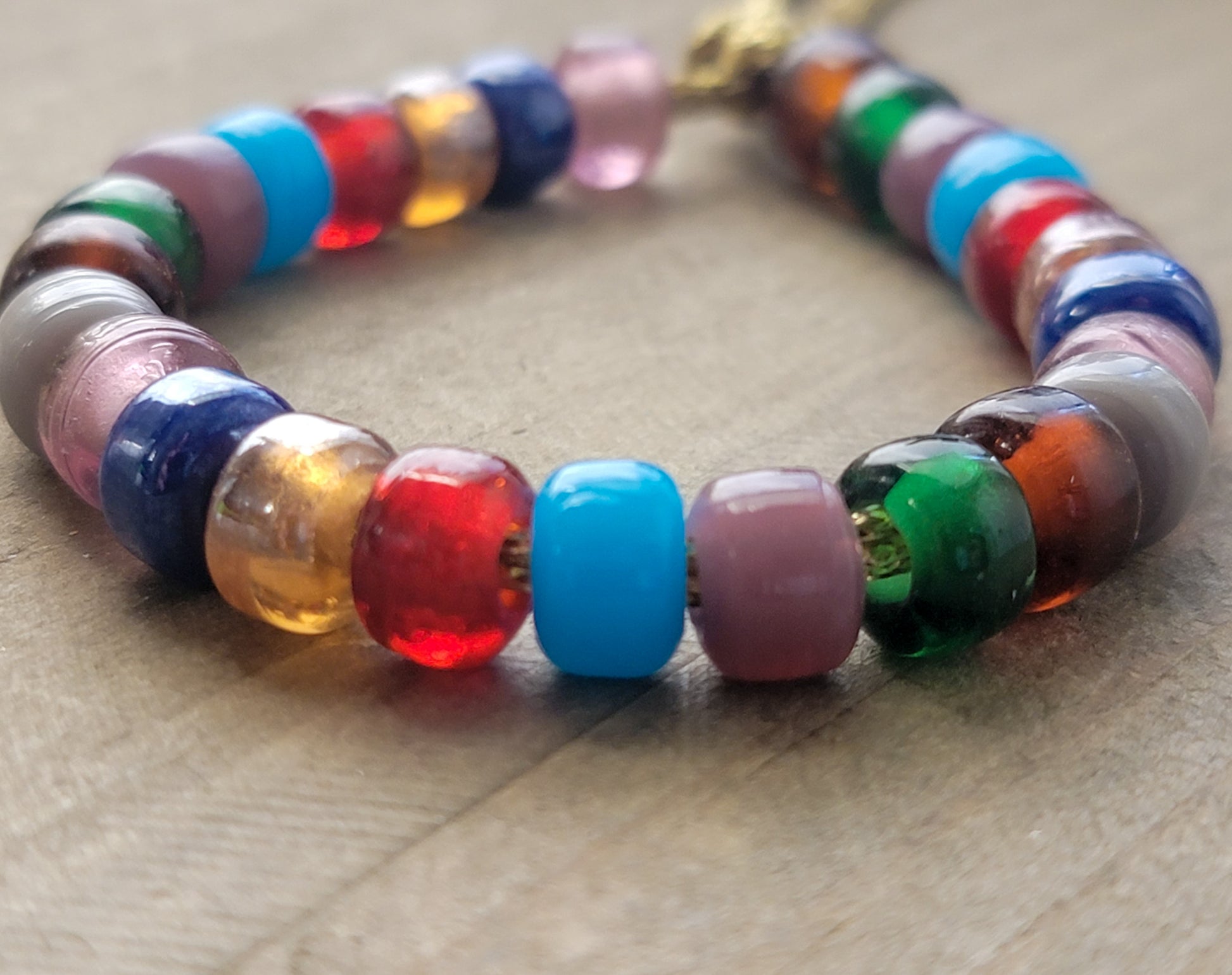  Glass Bead Forte Bracelet -  Multi Colored - Nicki Lynn Jewelry