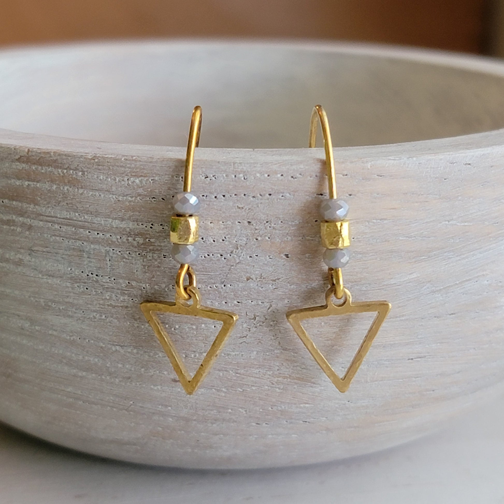 Petite Beaded Triangle Earrings - Nicki Lynn Jewelry