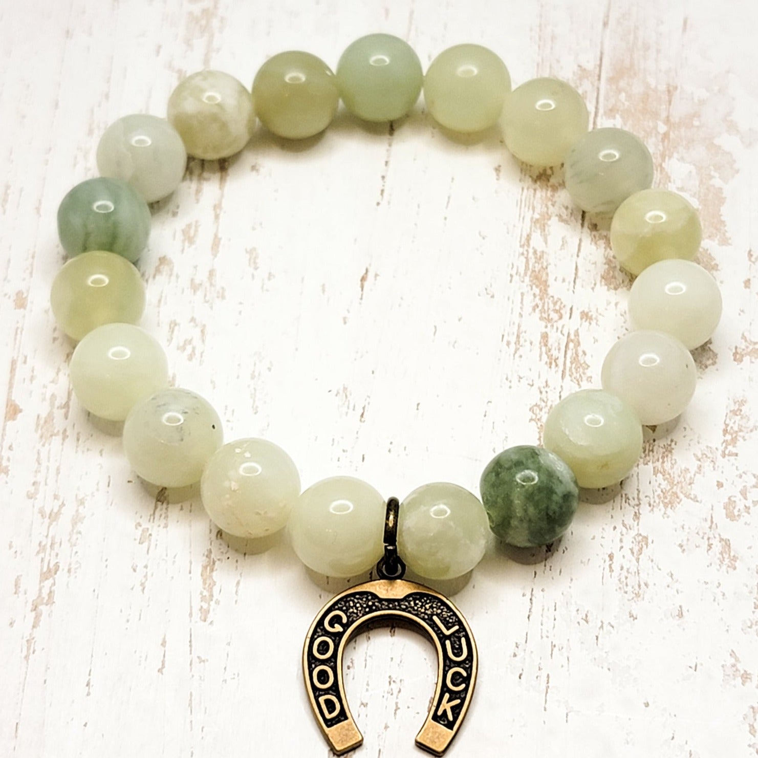 Chunky Green Quartzite Good Luck Bracelet - Nicki Lynn Jewelry