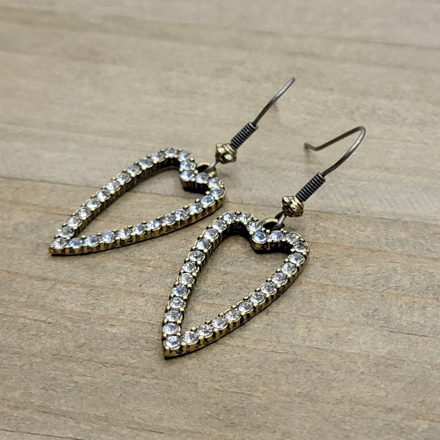 Rhinestone Glam Open Heart Earrings - Nicki Lynn Jewelry