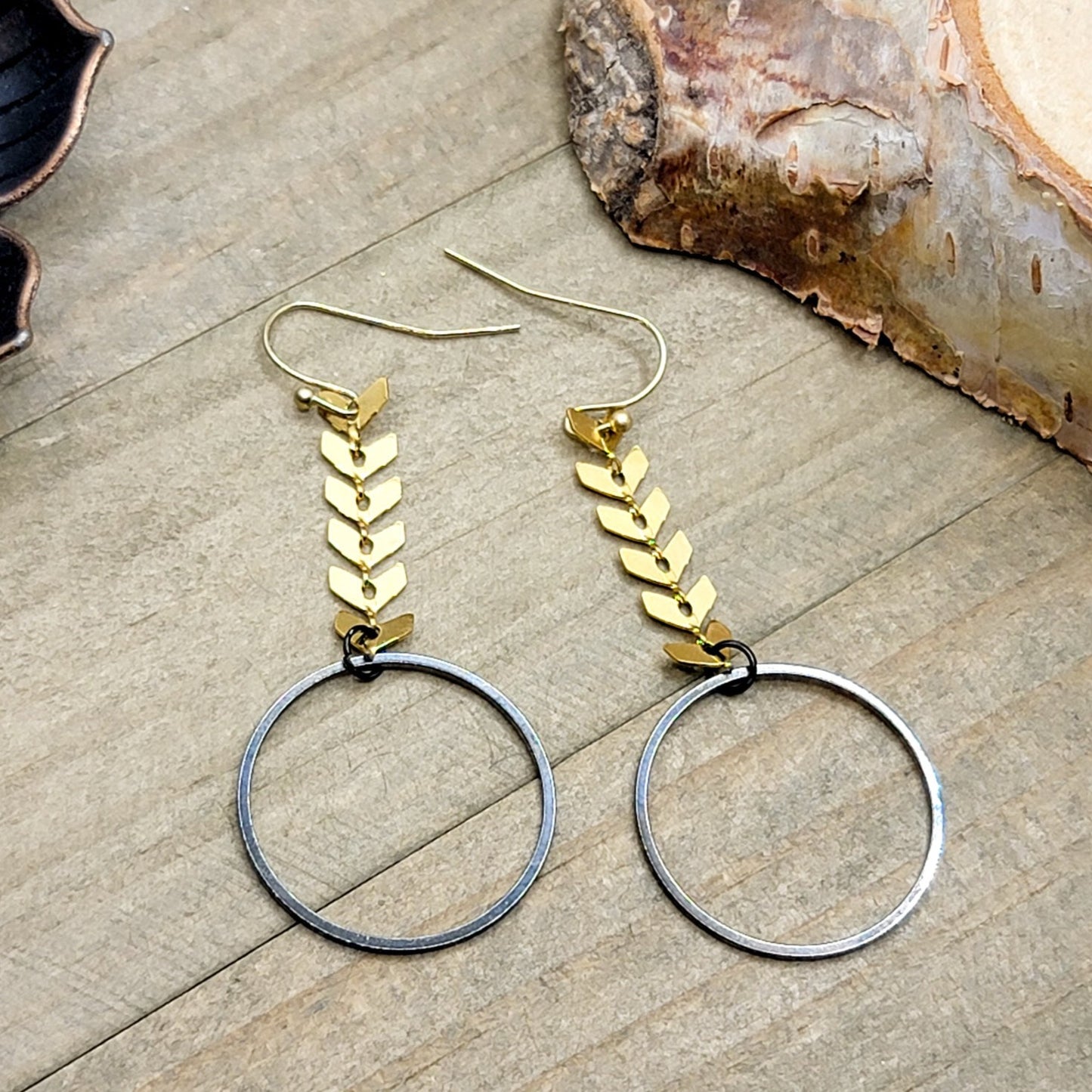 Chevron Chain Hoop Earrings - Nicki Lynn Jewelry