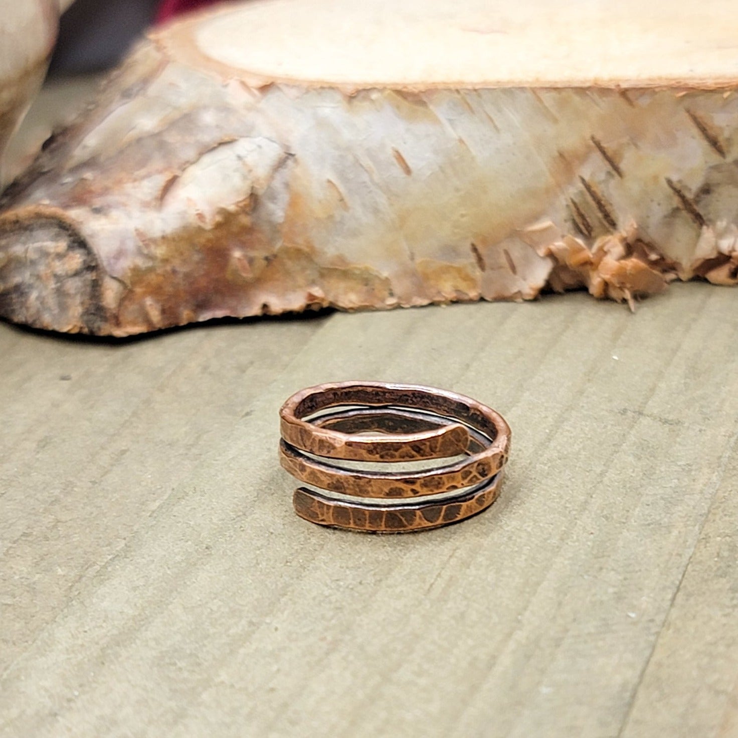 Rustic Raw Hammered Copper Ring - Nicki Lynn Jewelry