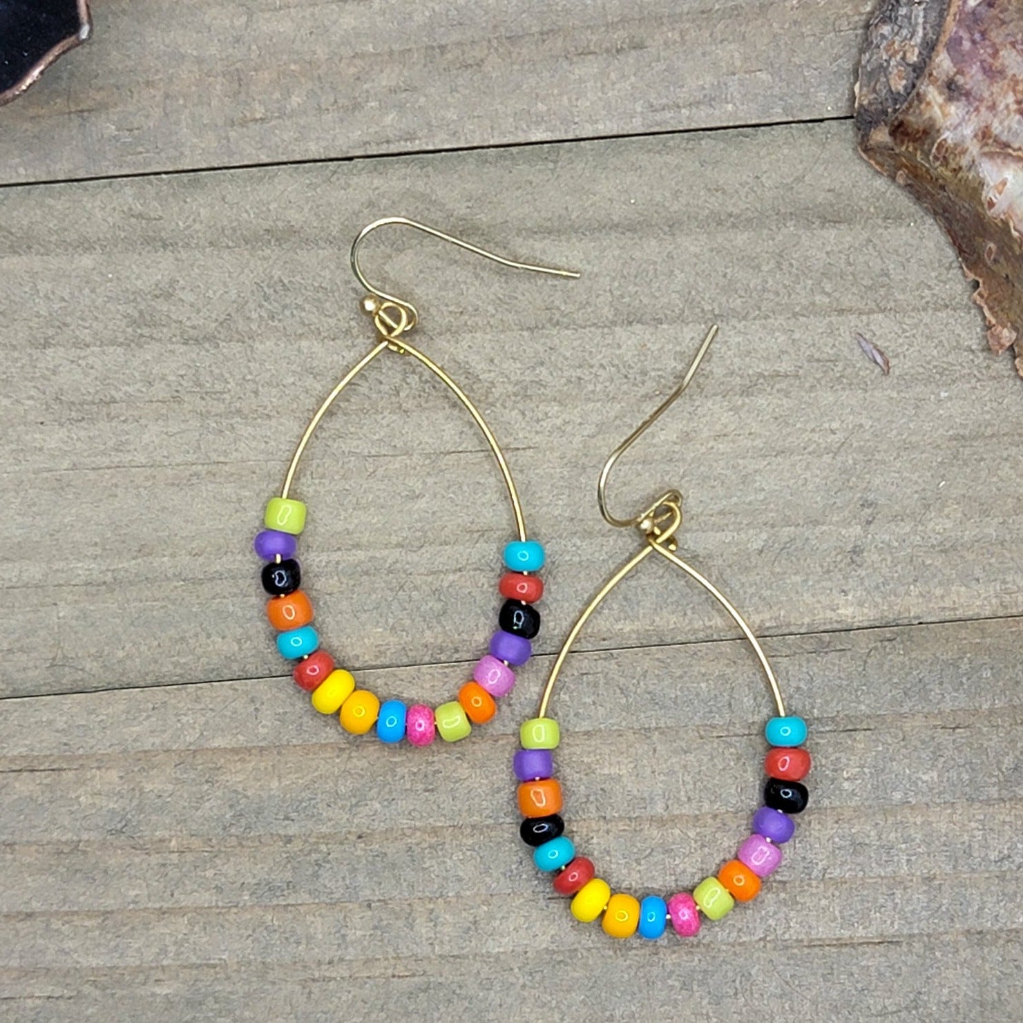 Colorful Seed Bead Hoop Earrings - Nicki Lynn Jewelry
