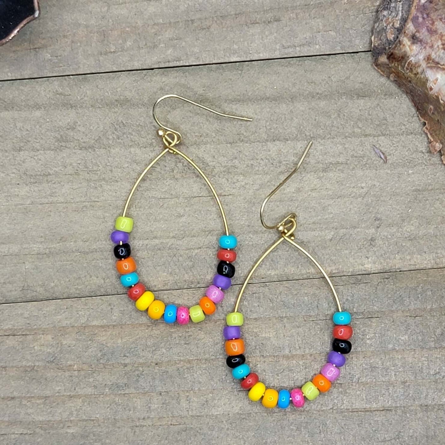 Colorful Seed Bead Hoop Earrings - Nicki Lynn Jewelry