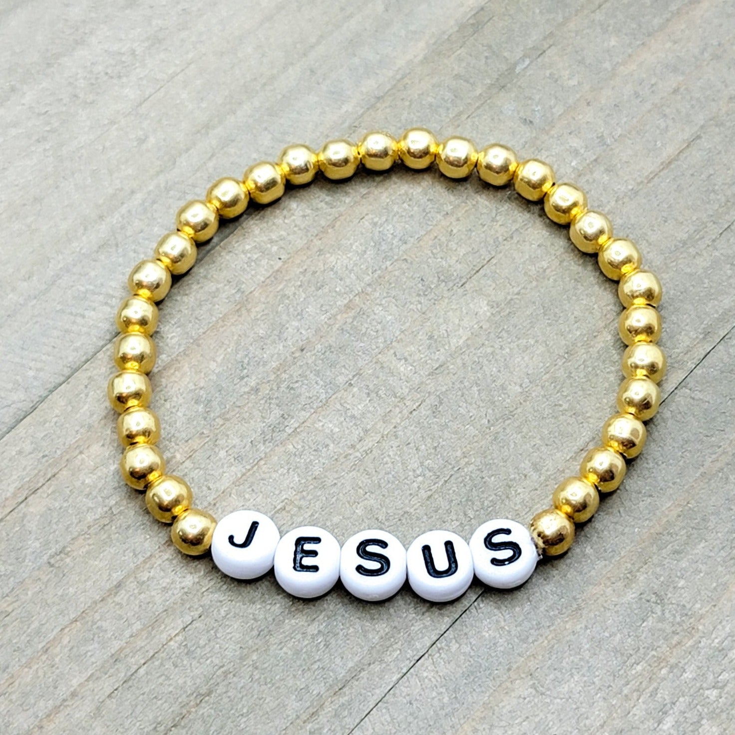Jesus Faith Gold Word Bracelet - Nicki Lynn Jewelry