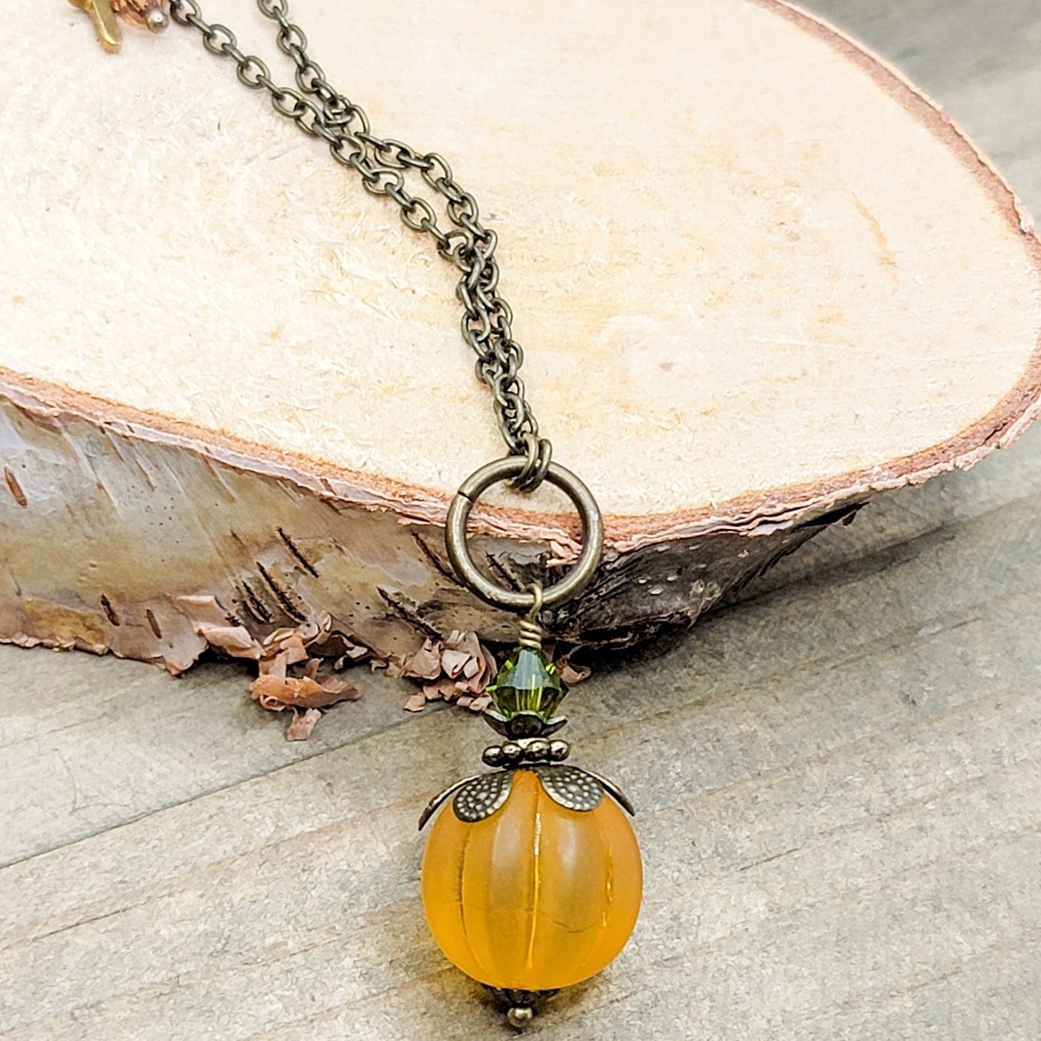 Orange Pumpkin Necklace - Nicki Lynn Jewelry