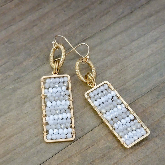 Crystal and Gold Wrapped Drop Earrings - Nicki Lynn Jewelry