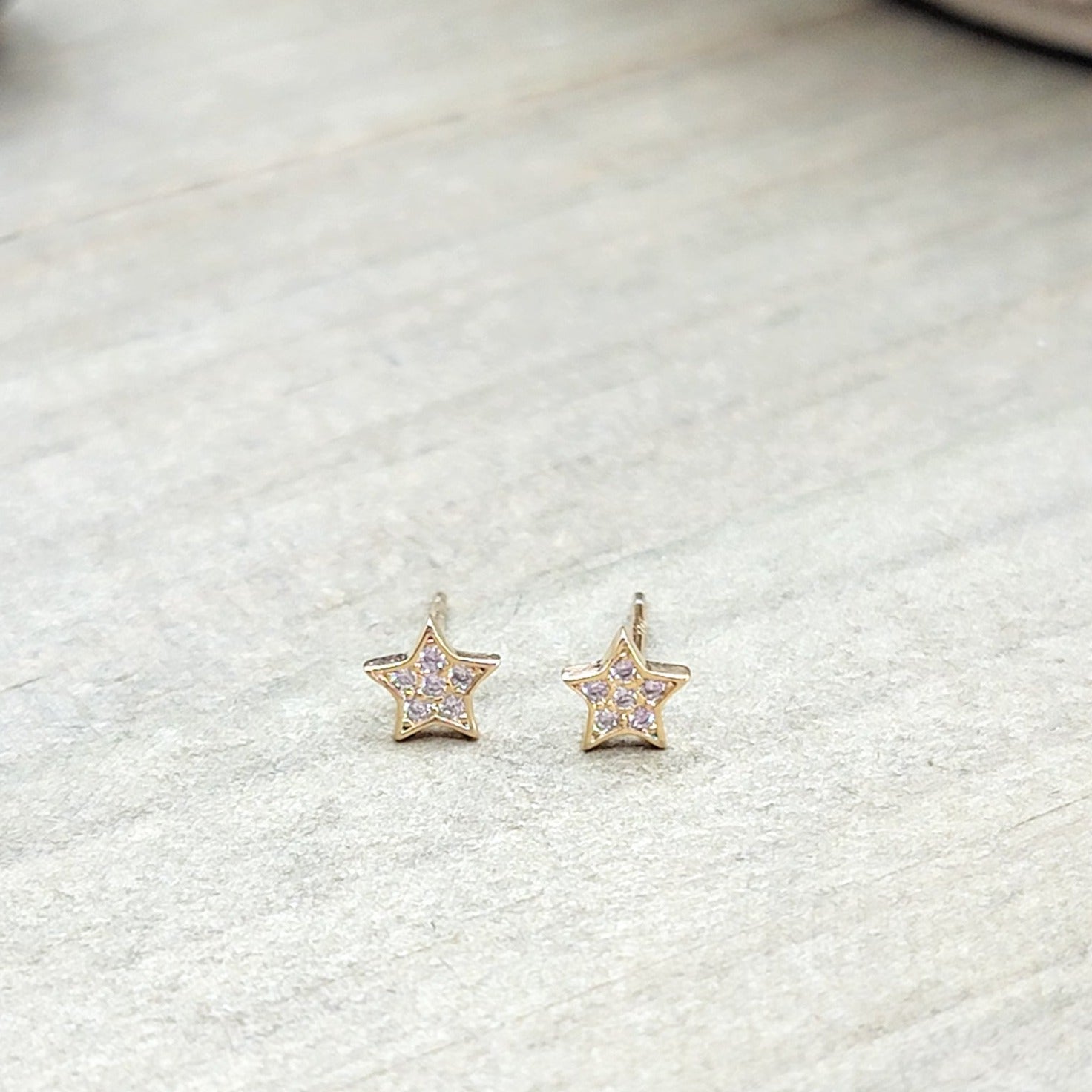 Tiny Gold Pave Star Stud Earrings - Nicki Lynn Jewelry
