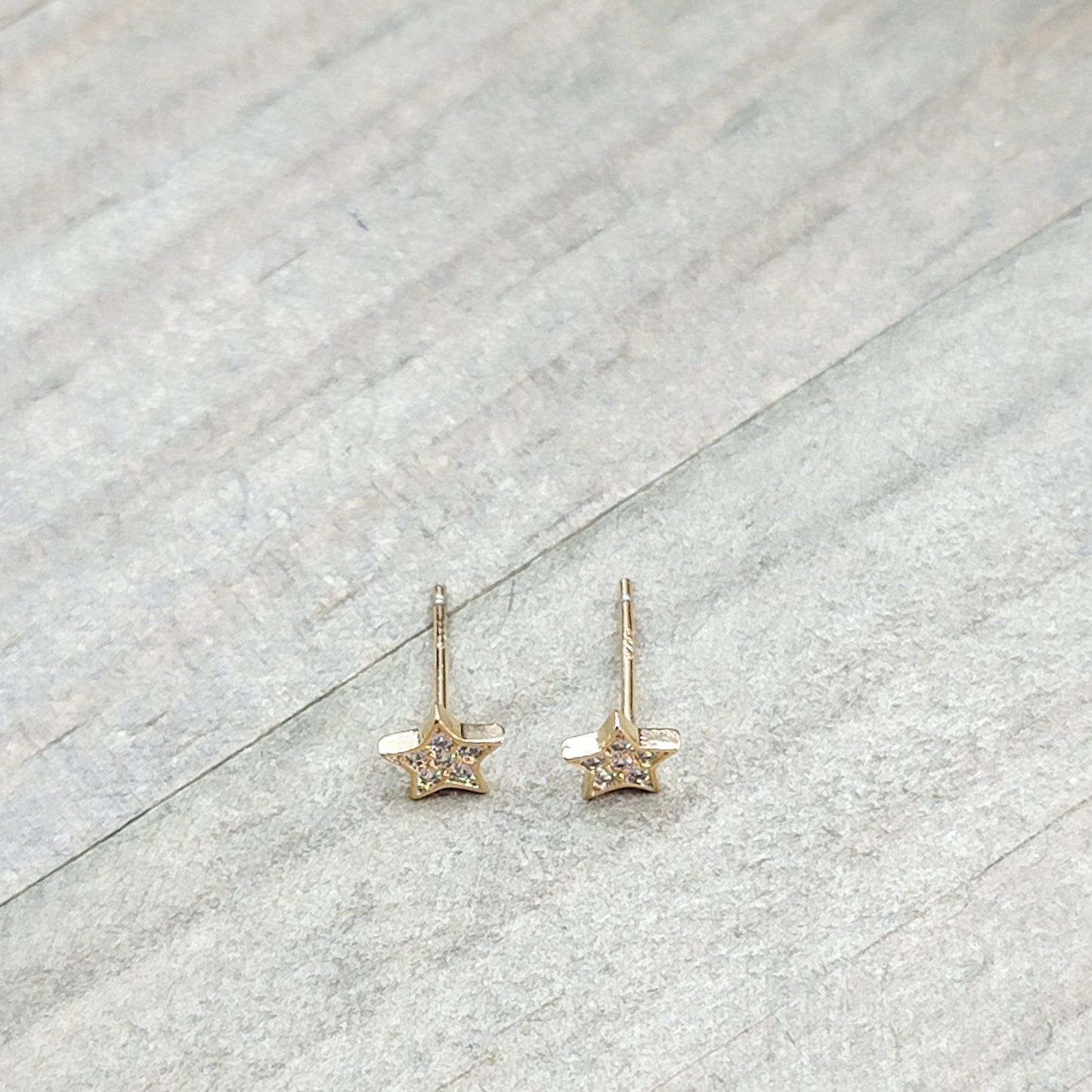 Tiny Gold Pave Star Stud Earrings - Nicki Lynn Jewelry